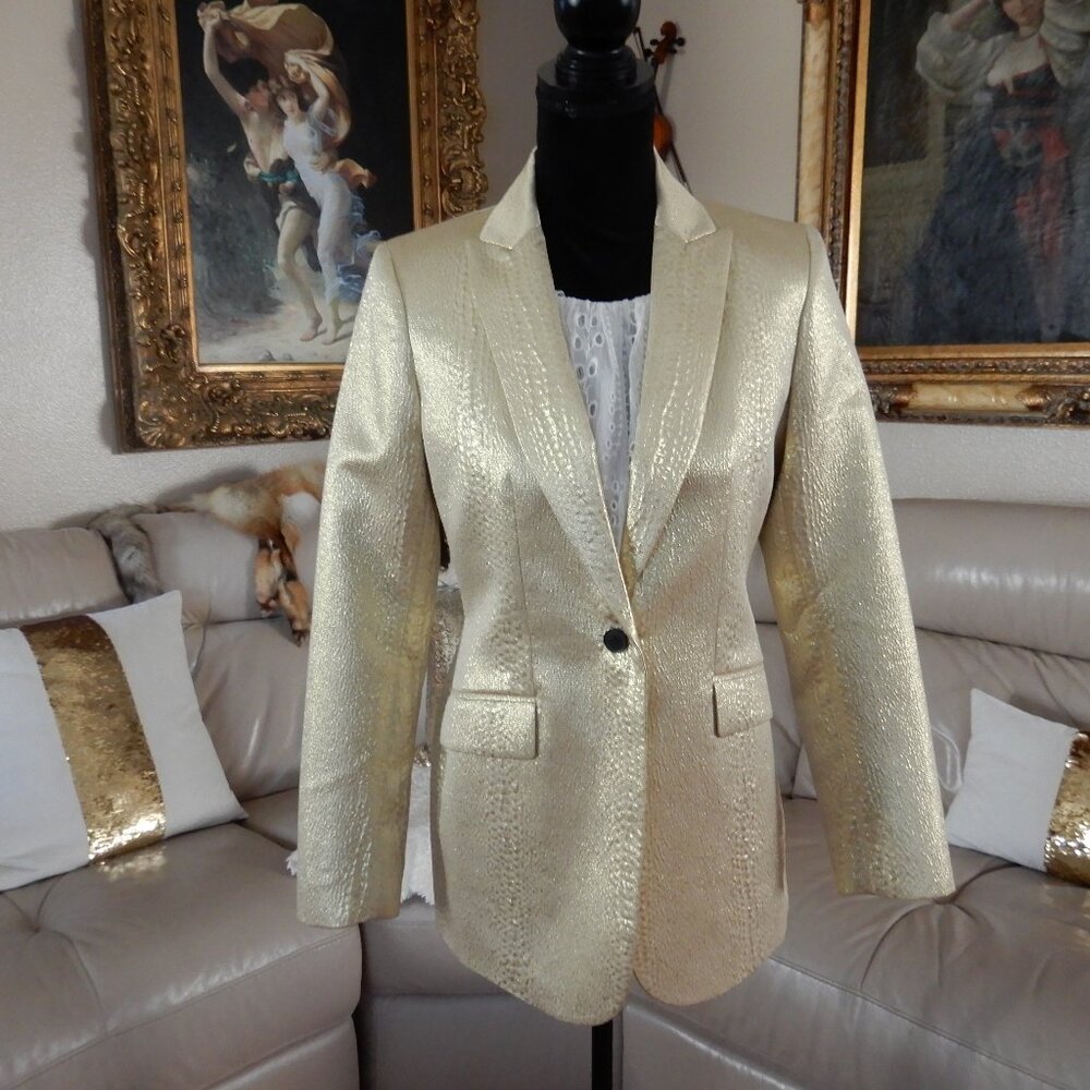 VTG.Mint Anne Klein Gold Metallic Jacket Stunning